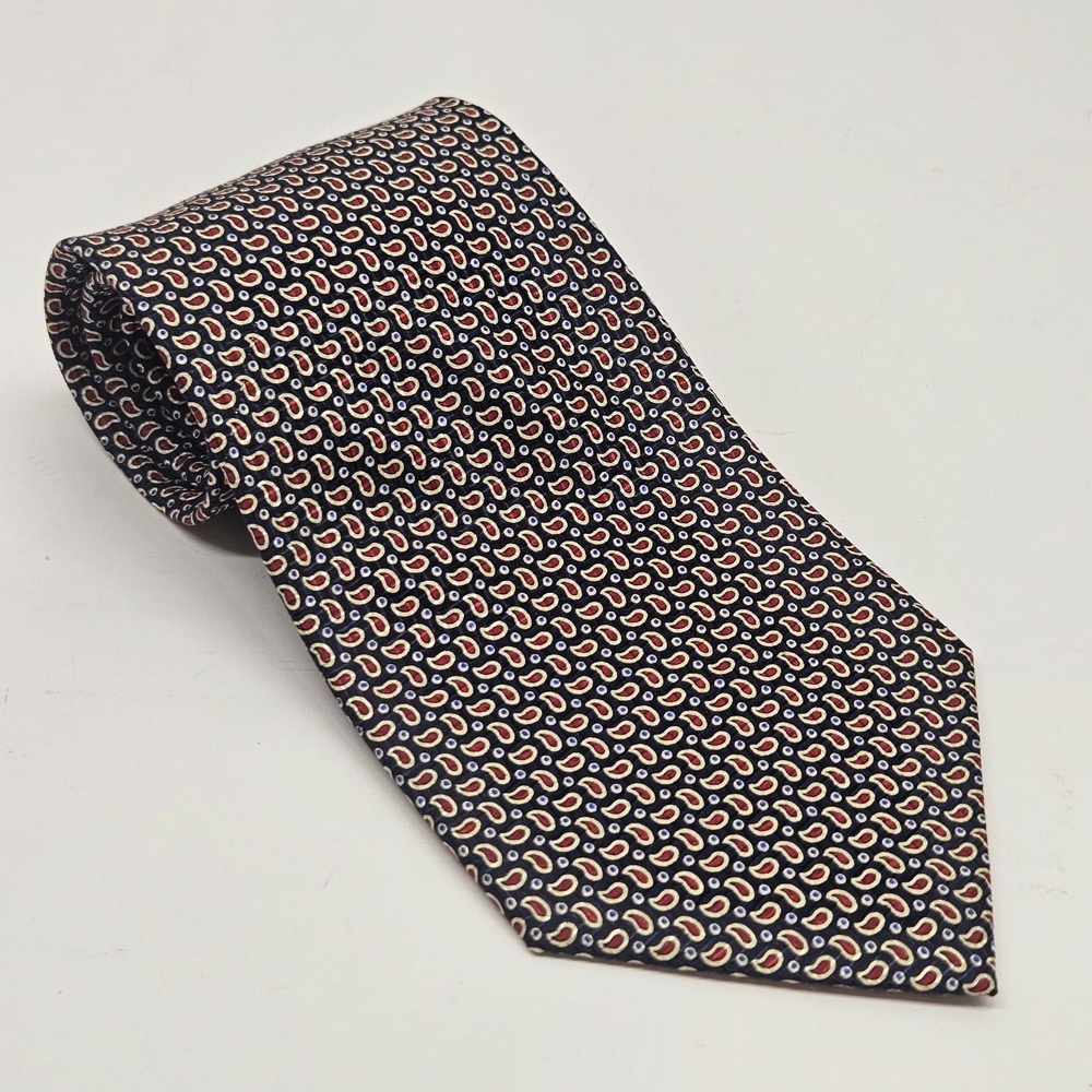 Vtg Polo Ralph Lauren Men's Neck Tie Red Dark Blue Paisley Preppy Designer